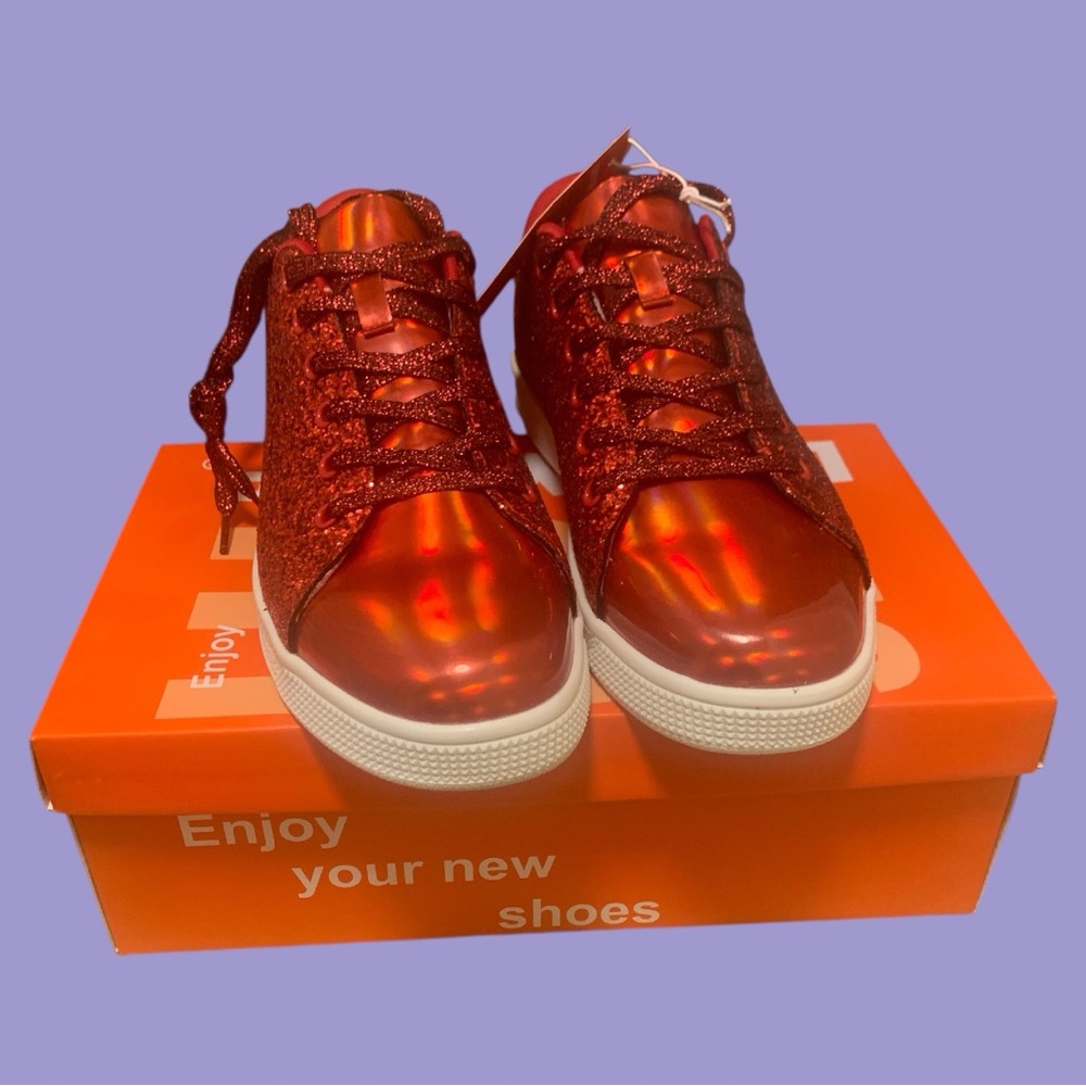 Shiny Red Sneakers
